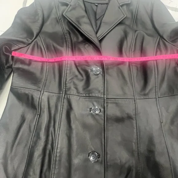 Black Leather Nora button down trench - Picture 13 of 15